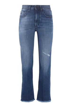 High-rise straight cropped jeans-0